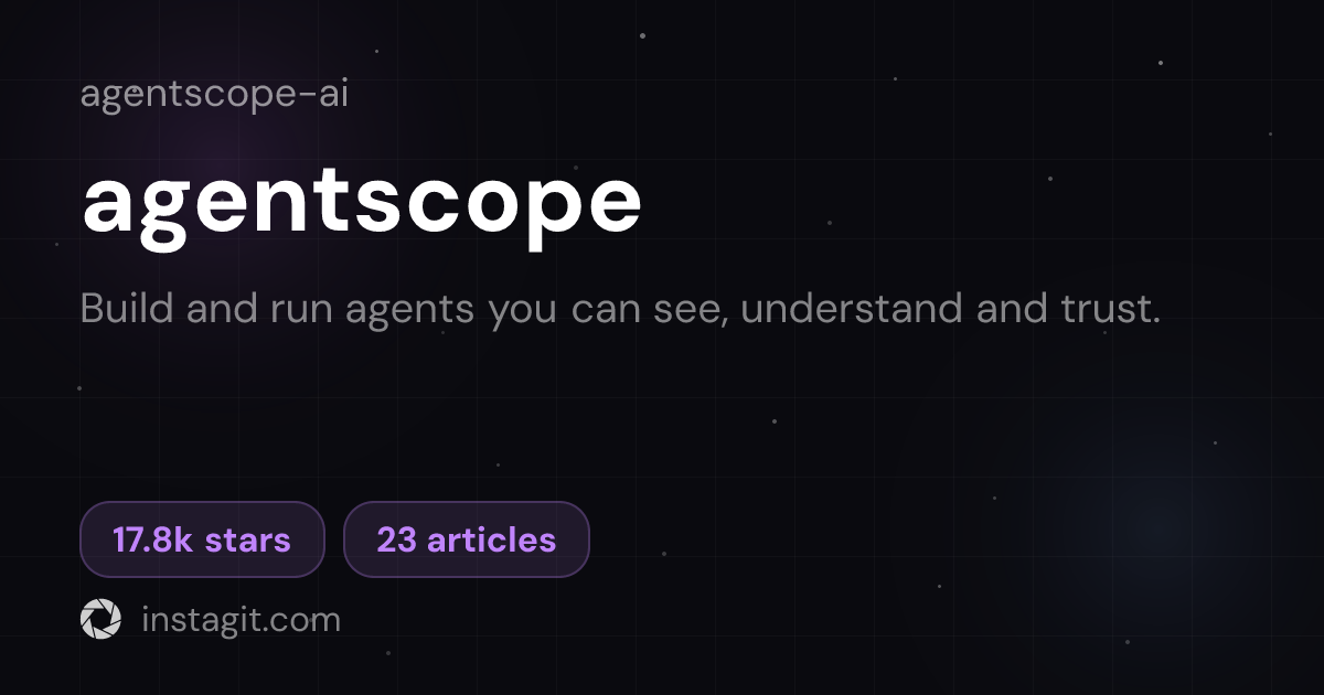 agentscope | AgentScope-AI | Knowledge Base | Instagit