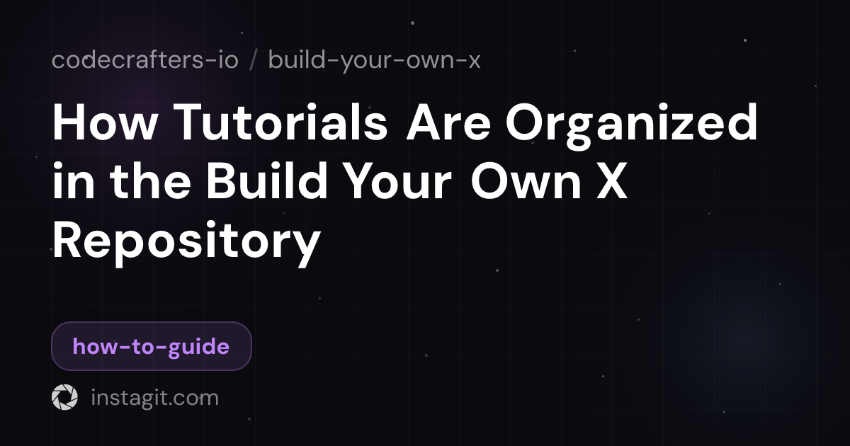 How Tutorials Are Organized in the Build Your Own X Repository | build ...