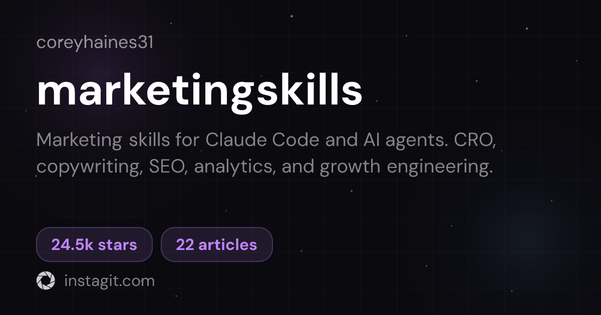 marketingskills | Corey Haines | Knowledge Base | Instagit