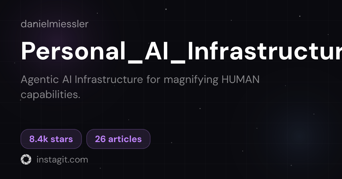 Personal_AI_Infrastructure | Daniel Miessler 🛡️ | Knowledge Base | Instagit