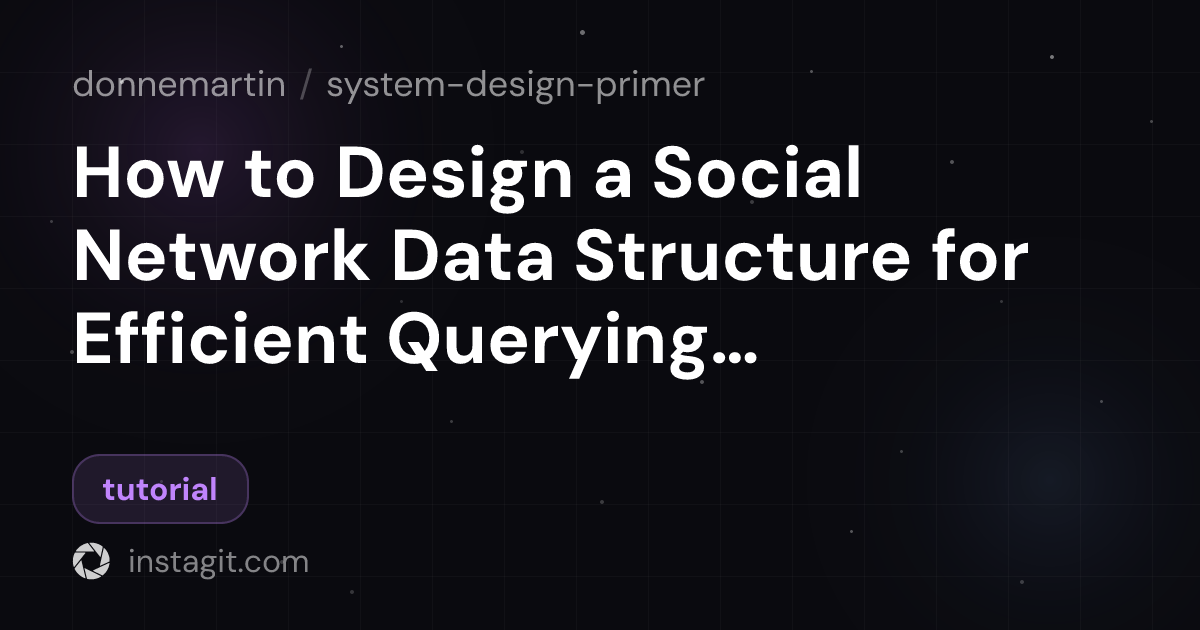 How to Design a Social Network Data Structure for Efficient Querying: A ...