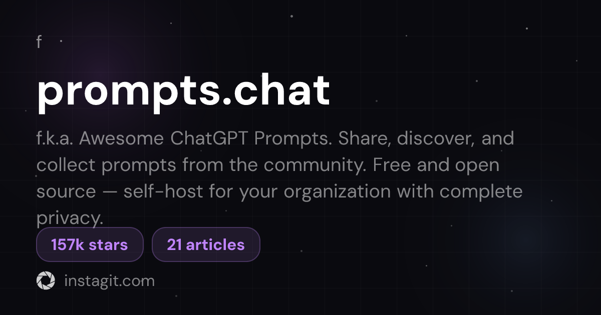 prompts.chat | Fatih Kadir Akın | Knowledge Base | Instagit