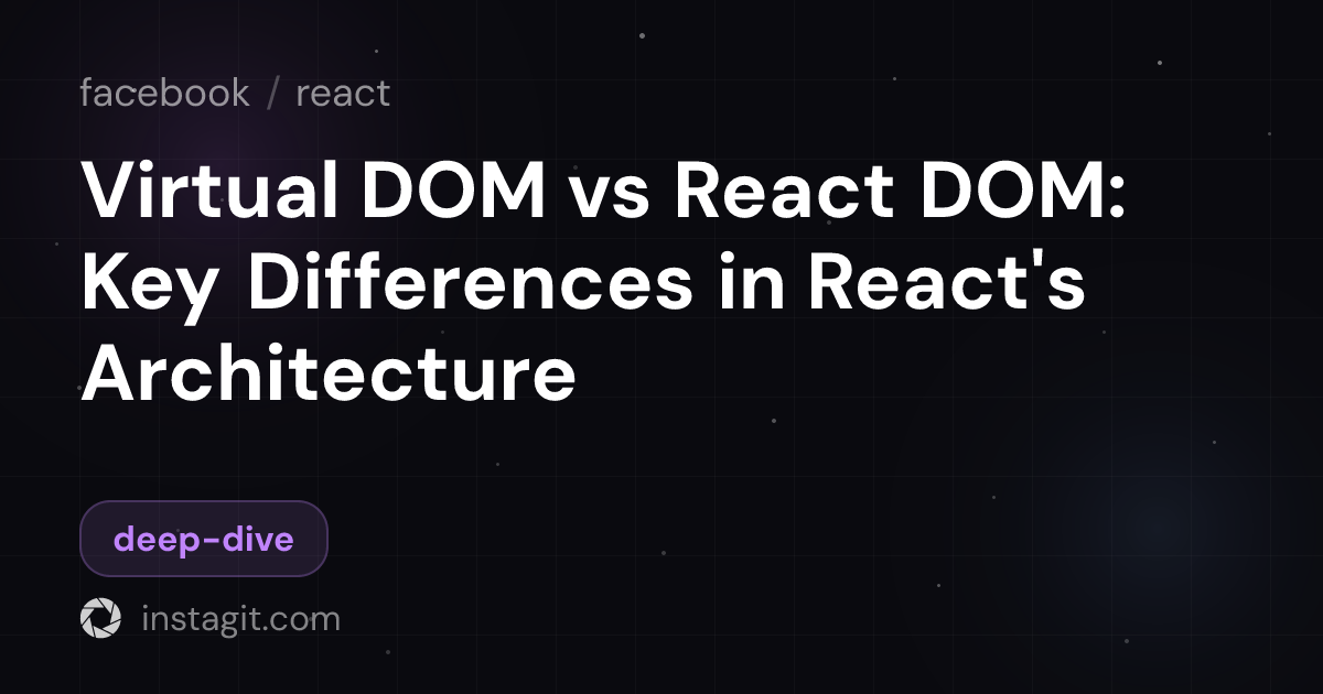 Virtual DOM vs React DOM: Key Differences in React's Architecture ...