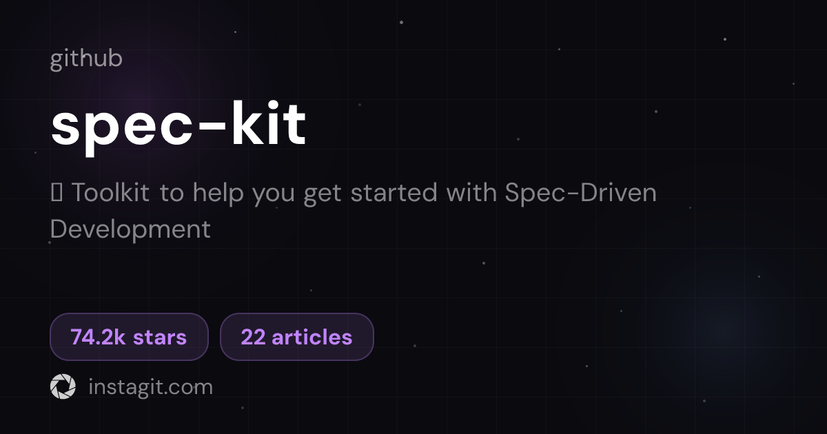 spec-kit | GitHub | Knowledge Base | Instagit