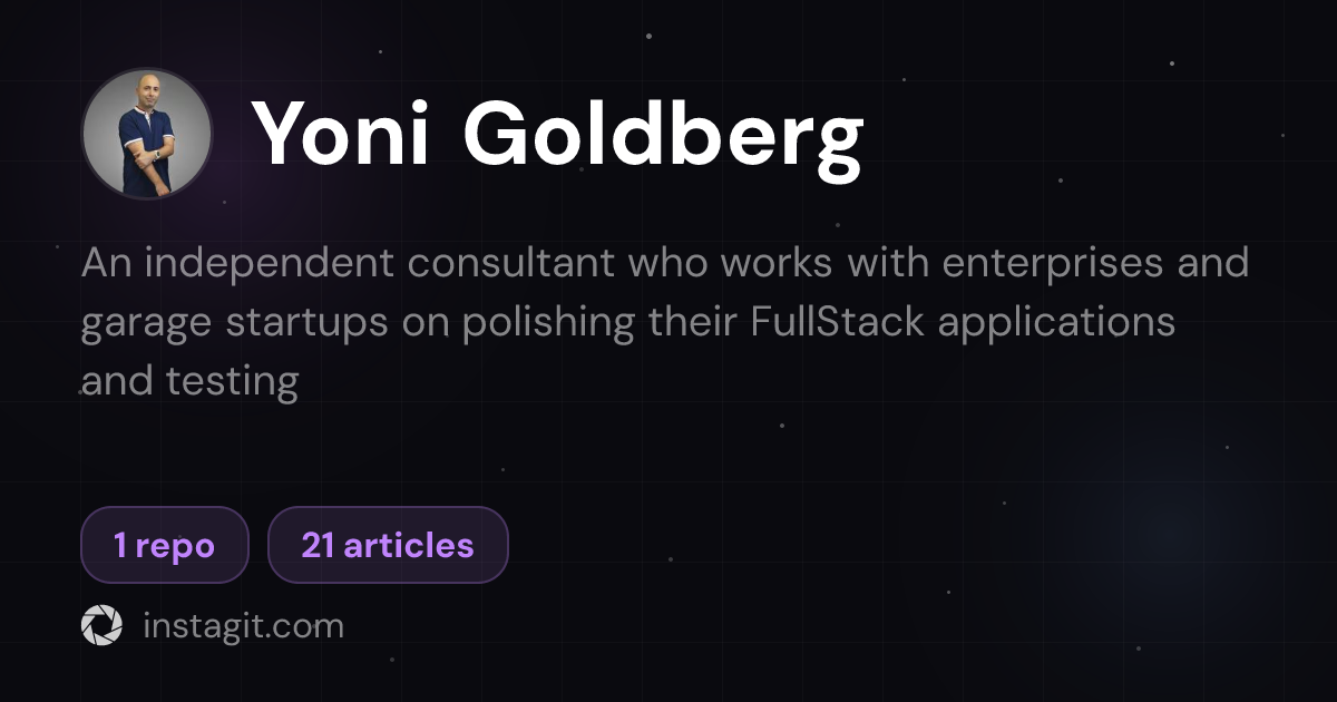 Yoni Goldberg | Knowledge Base | Instagit
