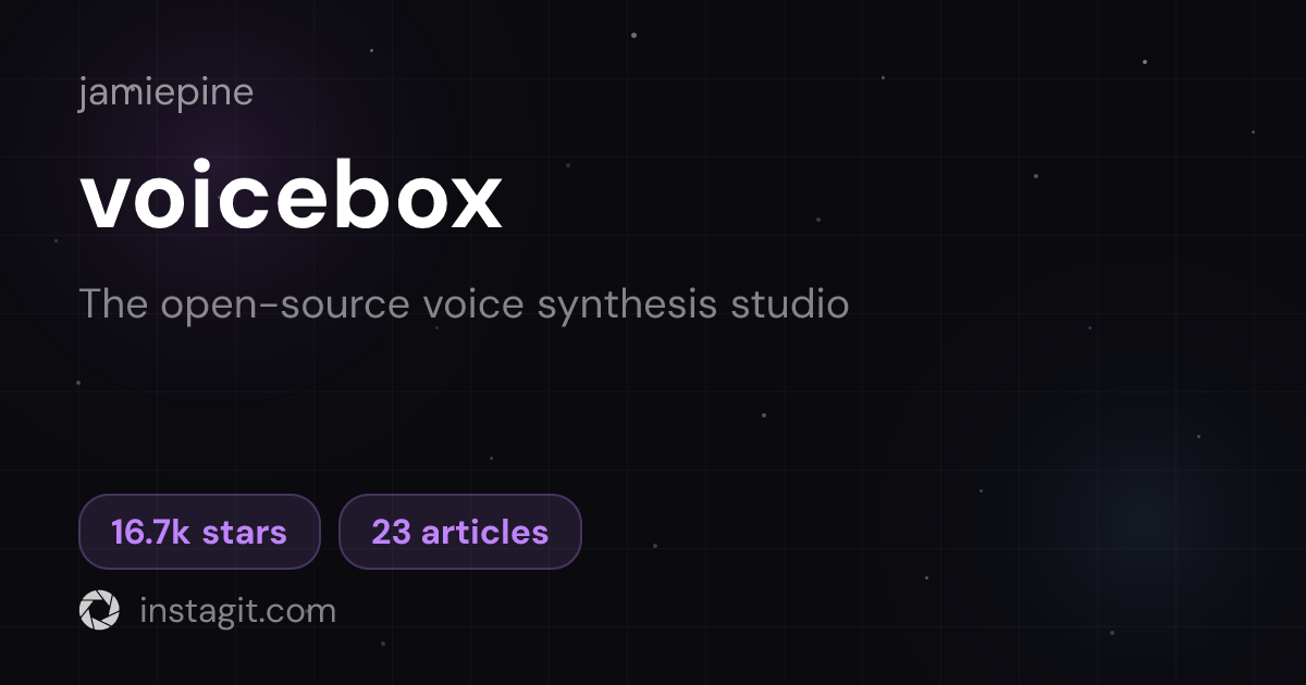 Voicebox voicebox | Jamie Pine | Knowledge Base | Instagit