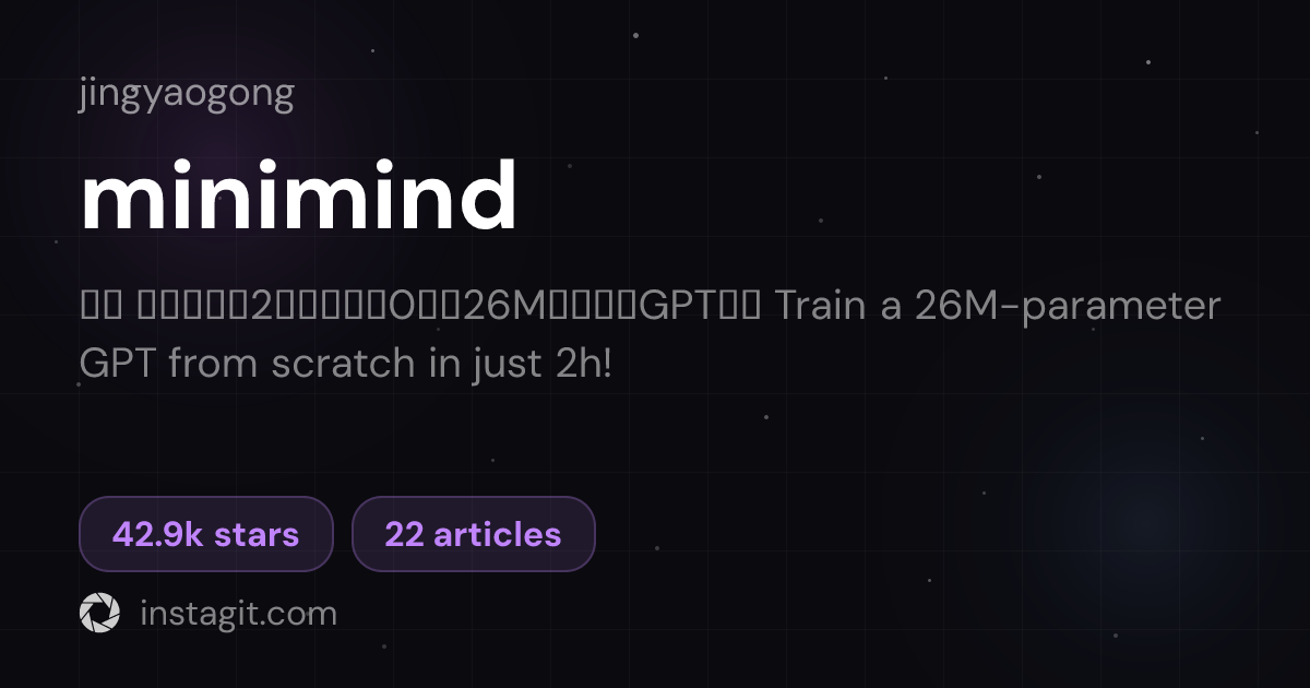 minimind | jingyaogong | Knowledge Base | Instagit
