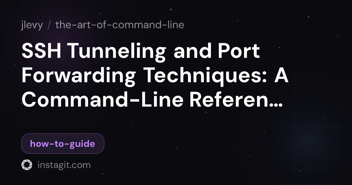 SSH Tunneling and Port Forwarding Techniques: A Command-Line Reference ...
