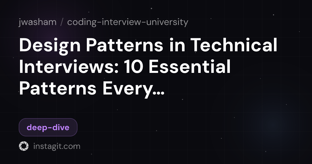 Design Patterns in Technical Interviews: 10 Essential Patterns Every ...