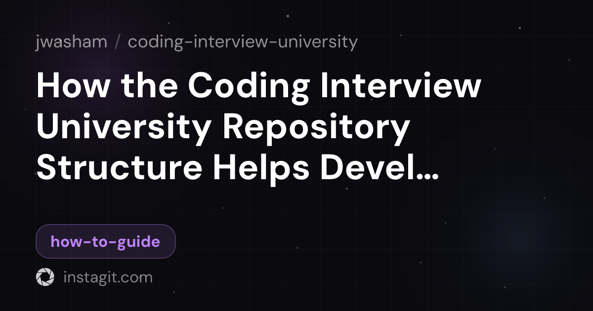 How the Coding Interview University Repository Structure Helps ...
