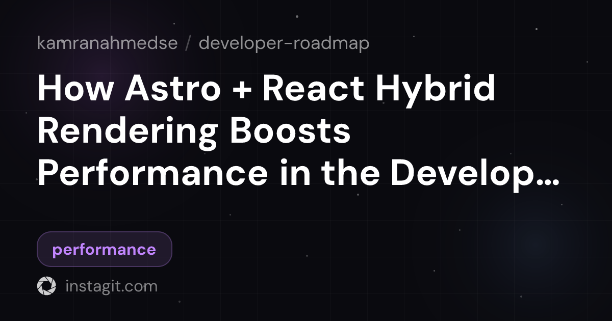 How Astro + React Hybrid Rendering Boosts Performance in the Developer ...