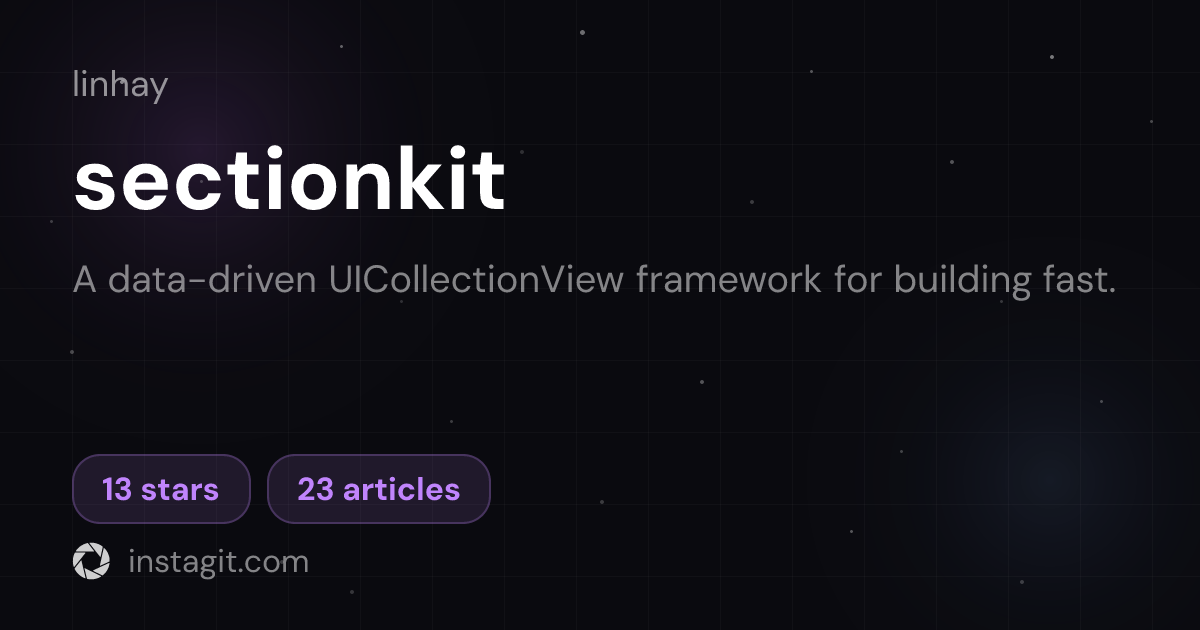 sectionkit | 神奇 | Knowledge Base | Instagit