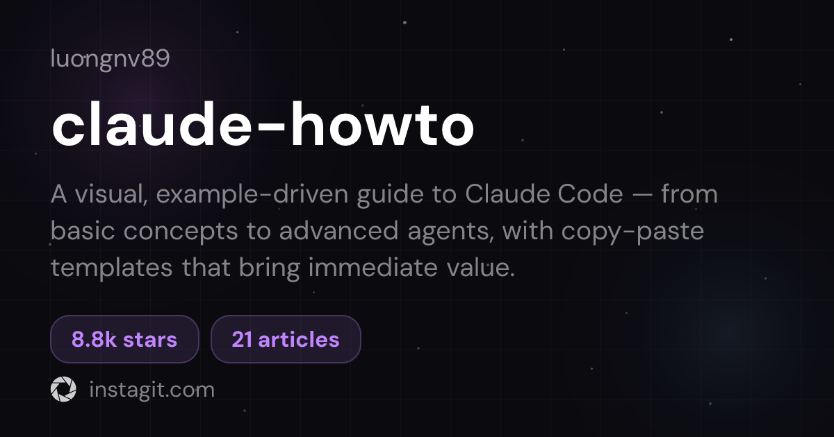 claude-howto | Luong NGUYEN | Knowledge Base | Instagit