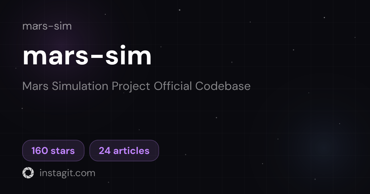 mars-sim | Mars Simulation Project | Knowledge Base | Instagit