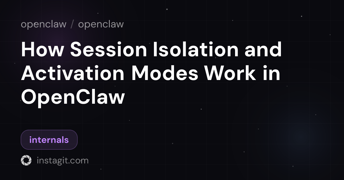 How Session Isolation and Activation Modes Work in OpenClaw | openclaw ...