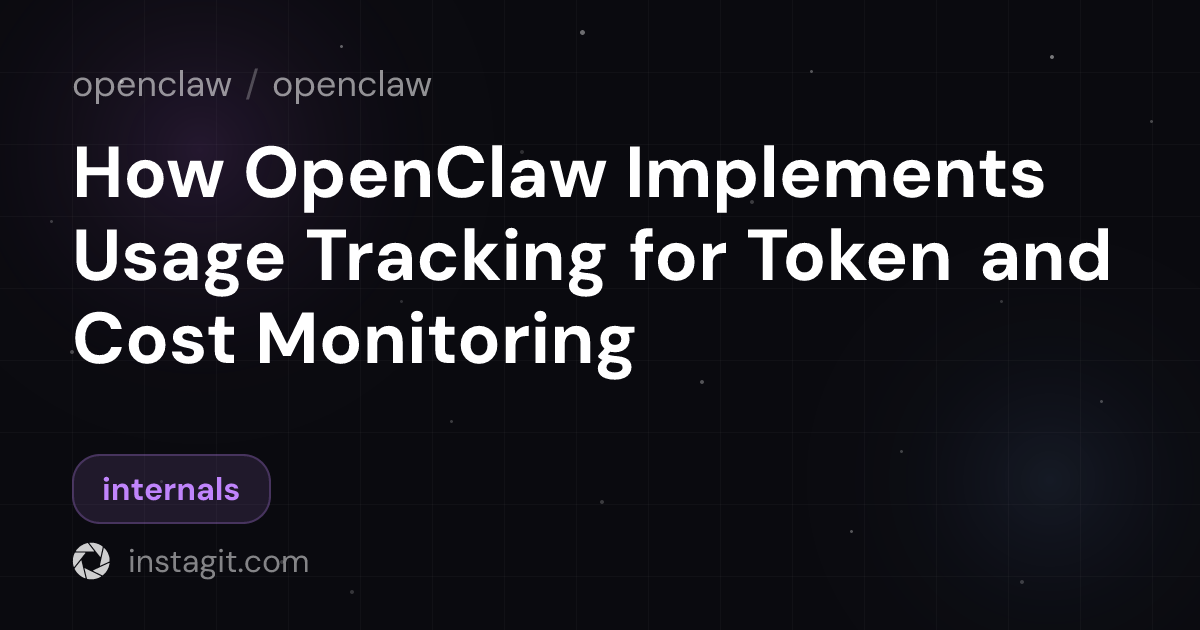 How OpenClaw Implements Usage Tracking for Token and Cost Monitoring ...