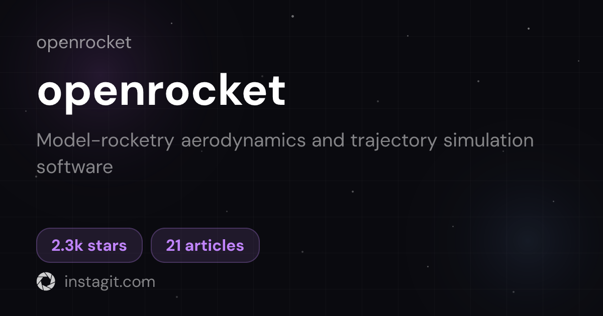 openrocket | openrocket | Knowledge Base | Instagit