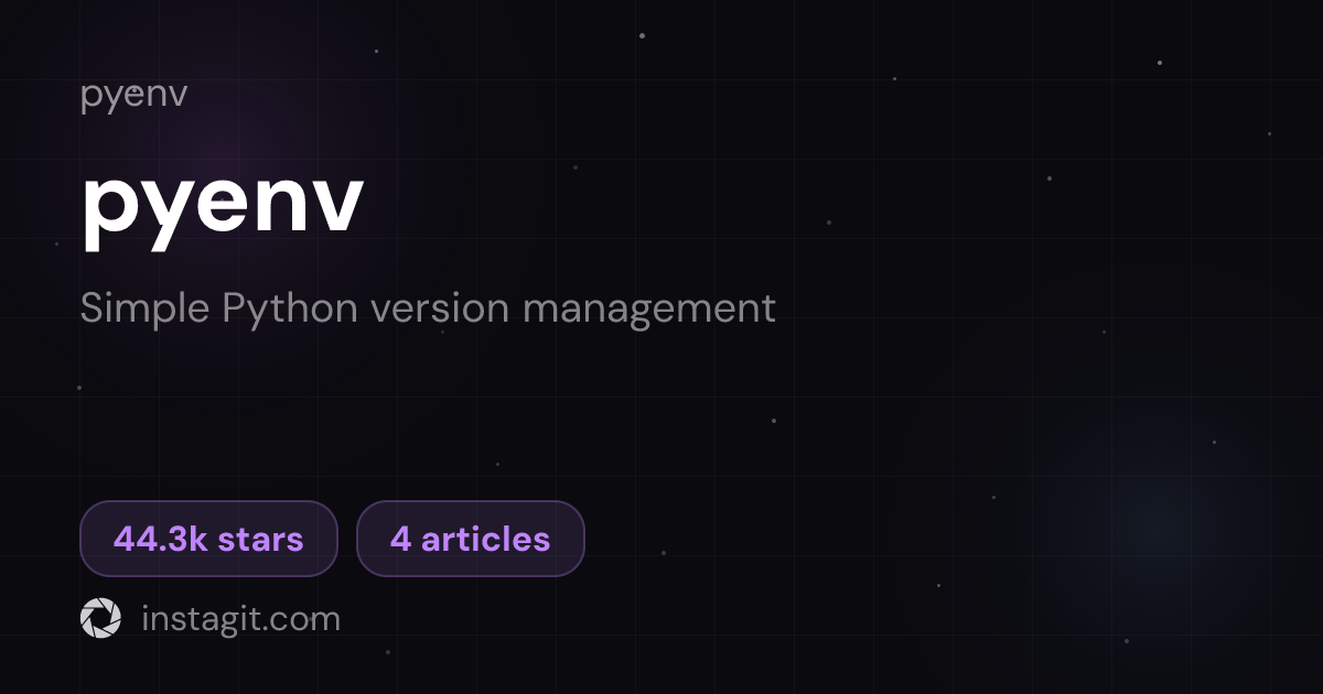 pyenv | pyenv | Knowledge Base | Instagit